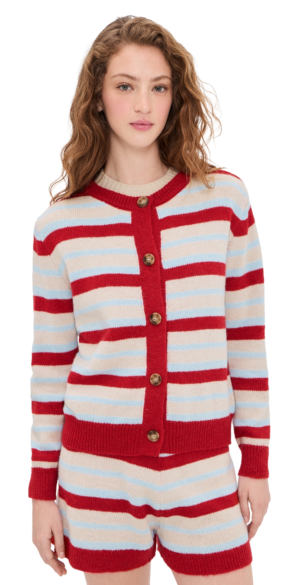 Millie Knit Cardigan Blue/Red Stripe M