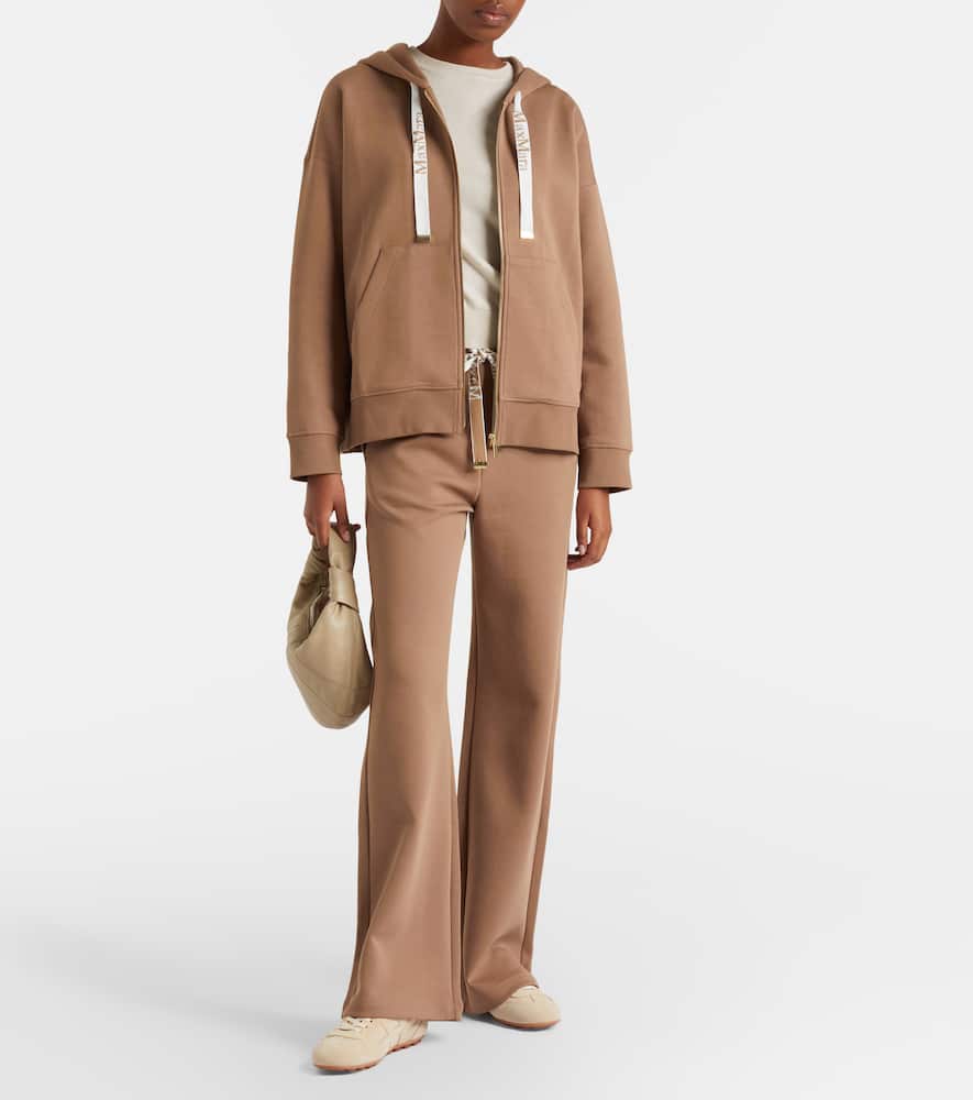 Cotton-blend straight pants