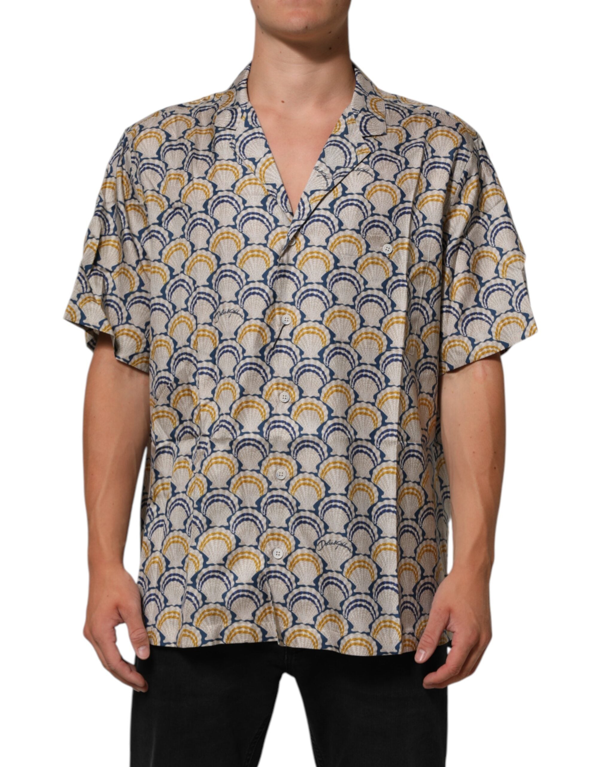 Scallop Shell Print Shirt — Cream