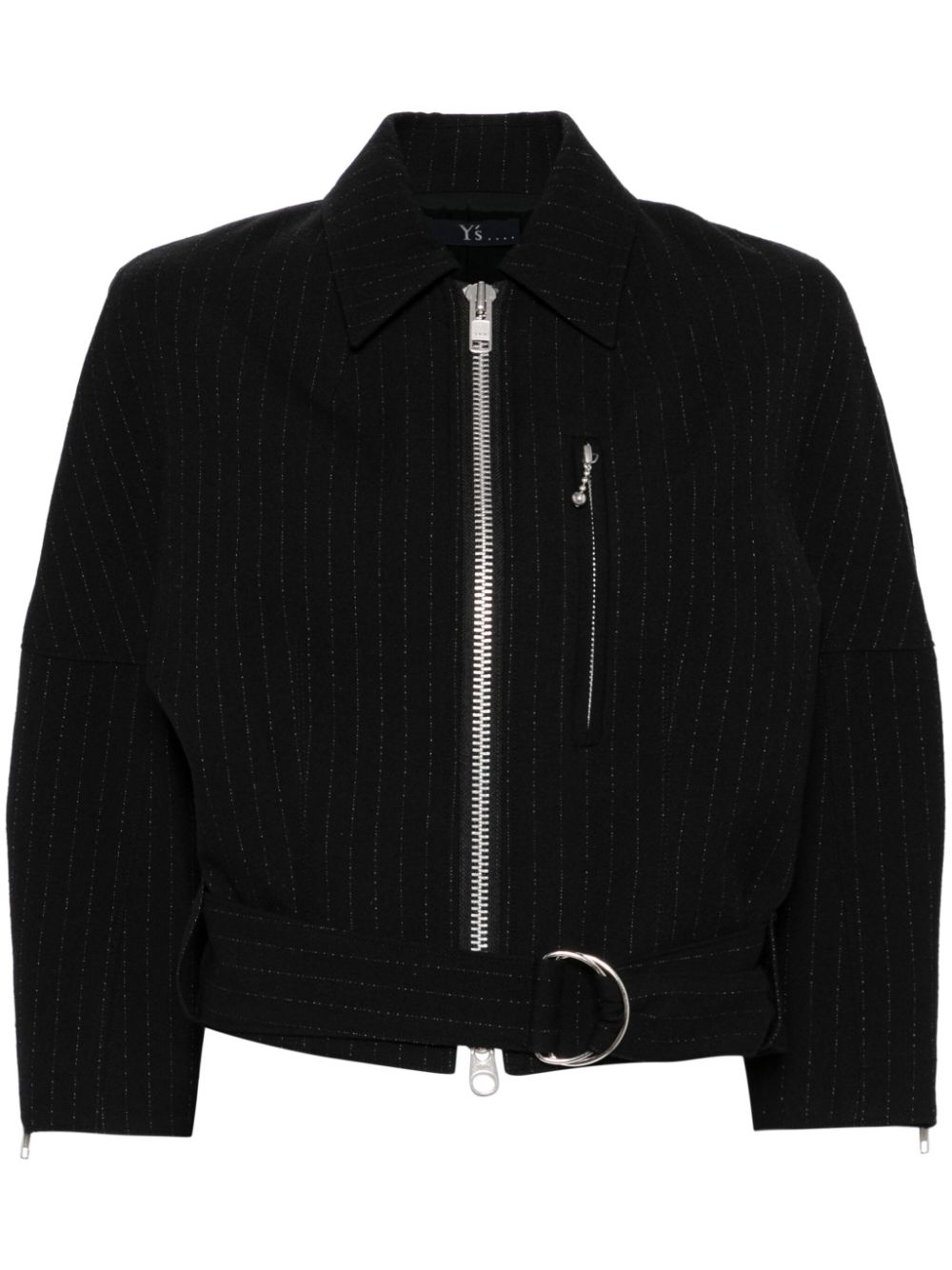 Striped zip-up jacket - Black