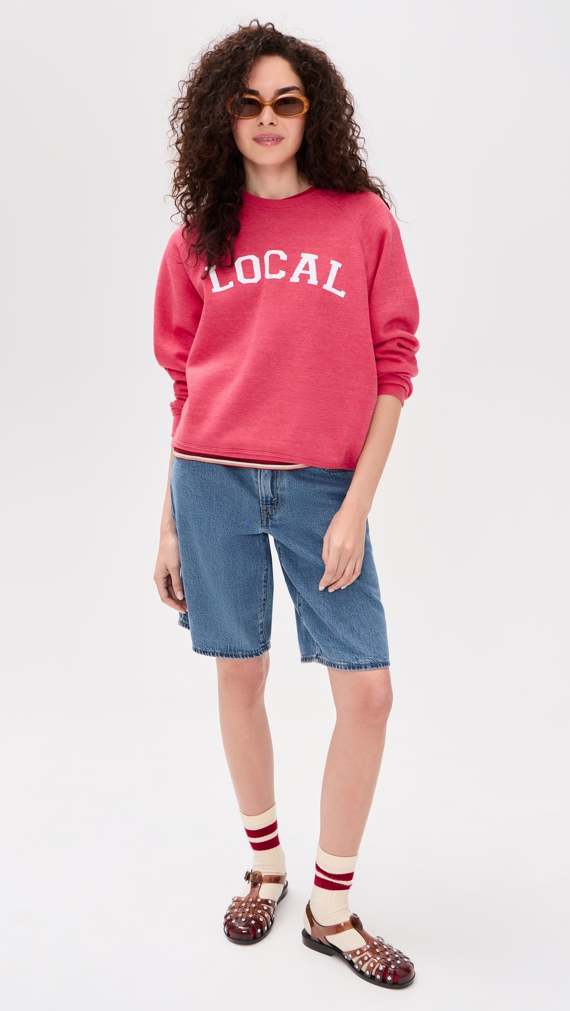 Raglan Sweatshirt Heathered Red