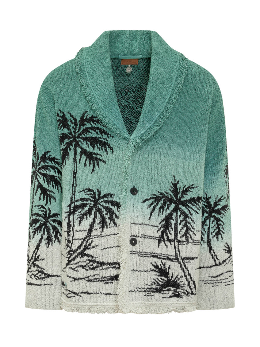 Green Jacquard Cardigans