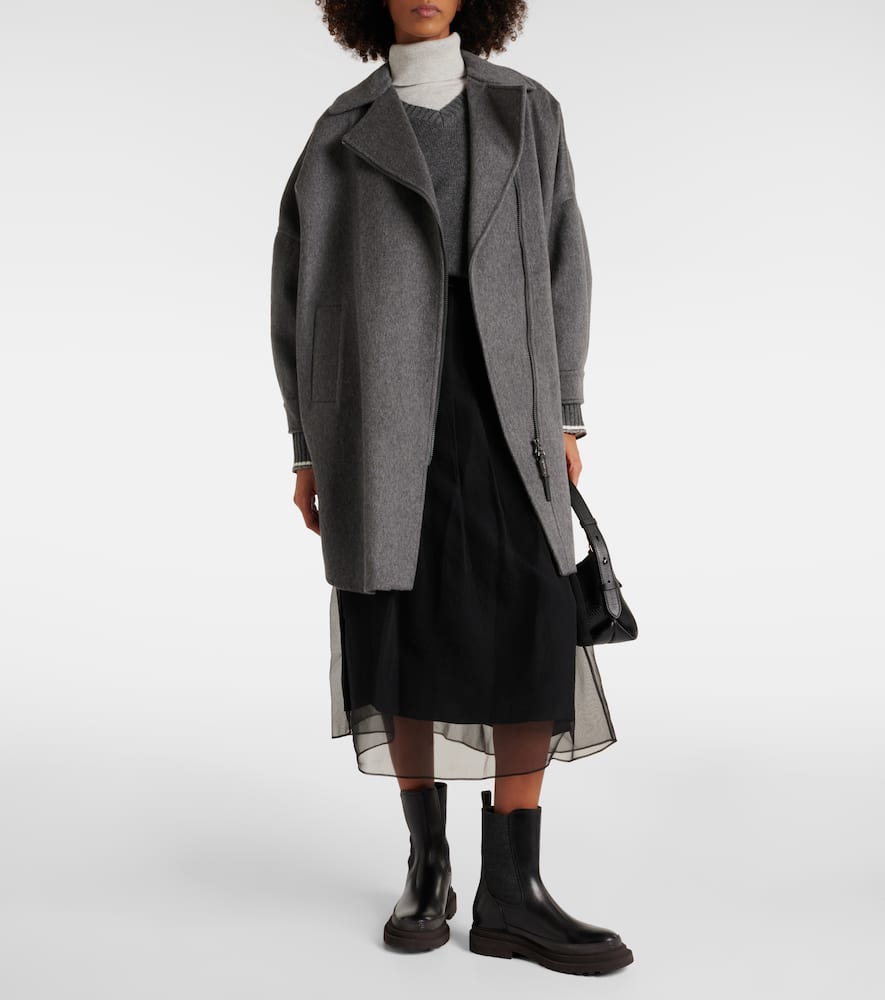 Oversized cashmere car coat