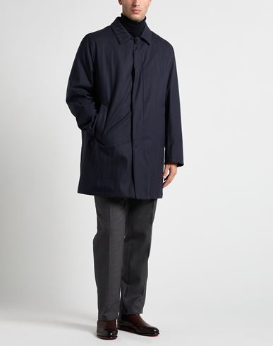Paltò Man Coat Navy Size 36 Virgin Wool, Polyurethane, Elastane