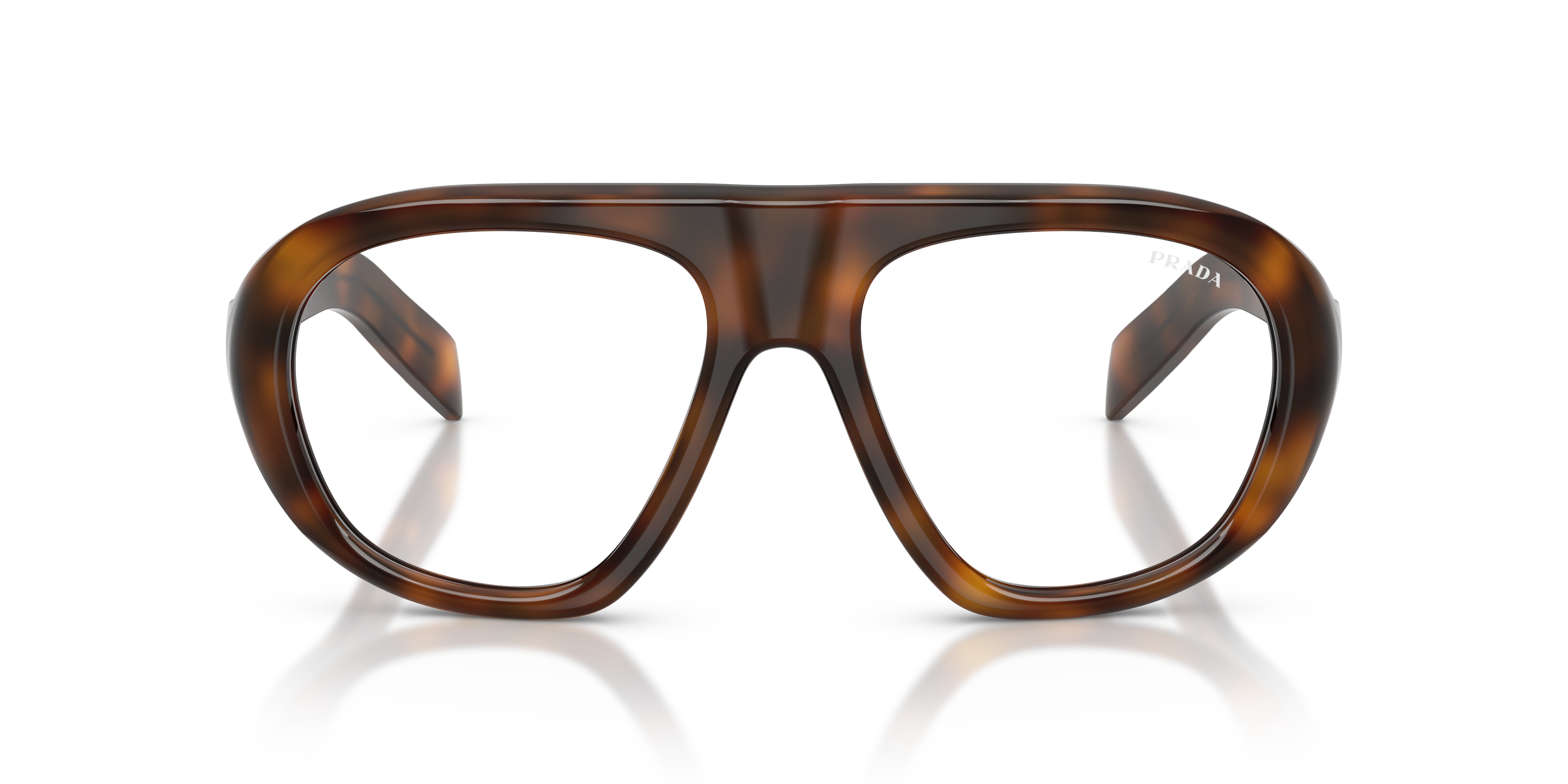Prada Woman Prada PR C05S 20D08N Sunglasses Acetate Turtle Transparent Geometric Norma
