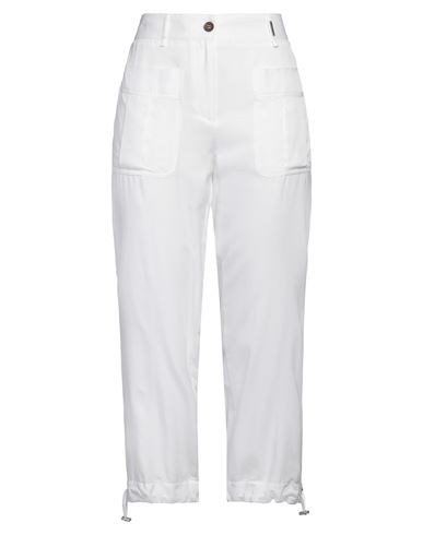 Woman Pants White Size 10 Cotton, Viscose
