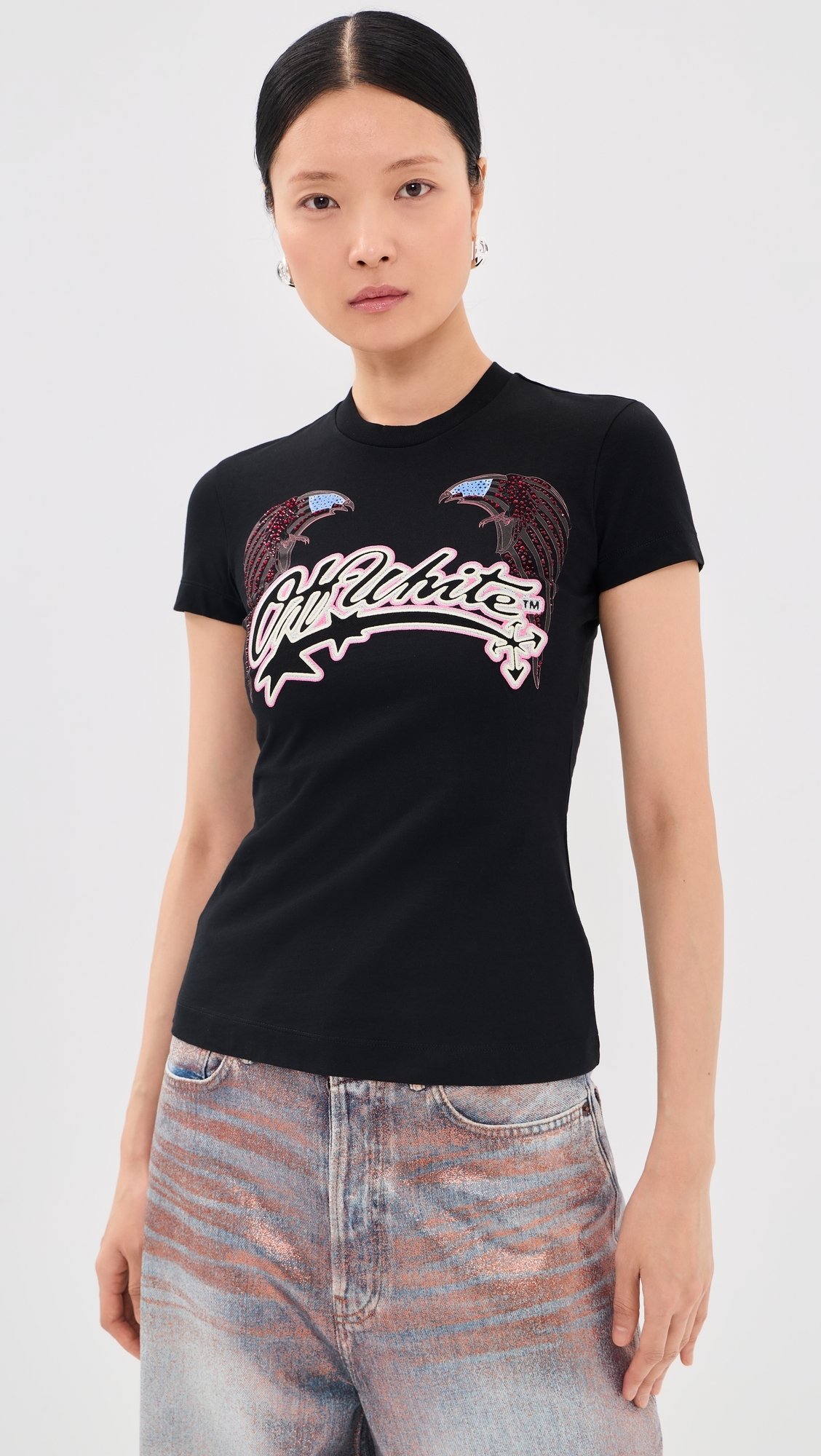 Swarovski Double Eagle Slim Tee Black