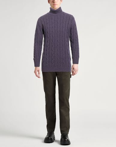 Daniele Fiesoli Man Turtleneck Purple Size L Merino Wool