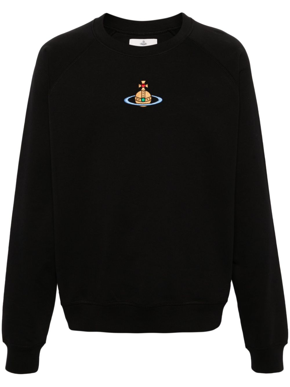 Orb-embroidered cotton sweatshirt - Black