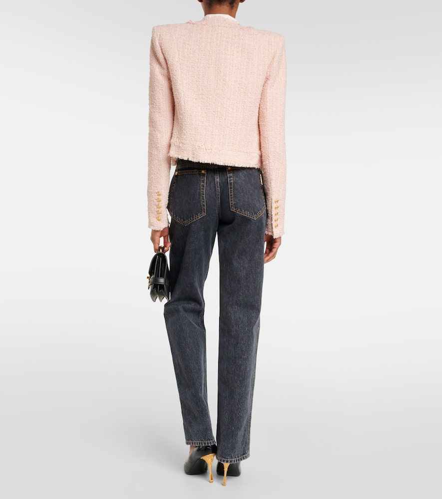 Frayed tweed jacket