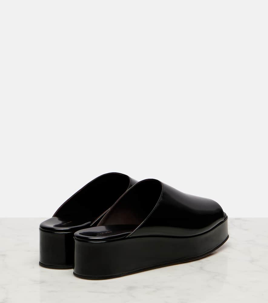 The Row Emi patent leather platform mules
