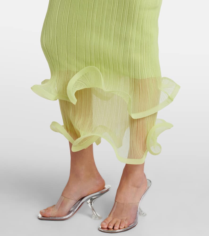 Ruffled midi skirt