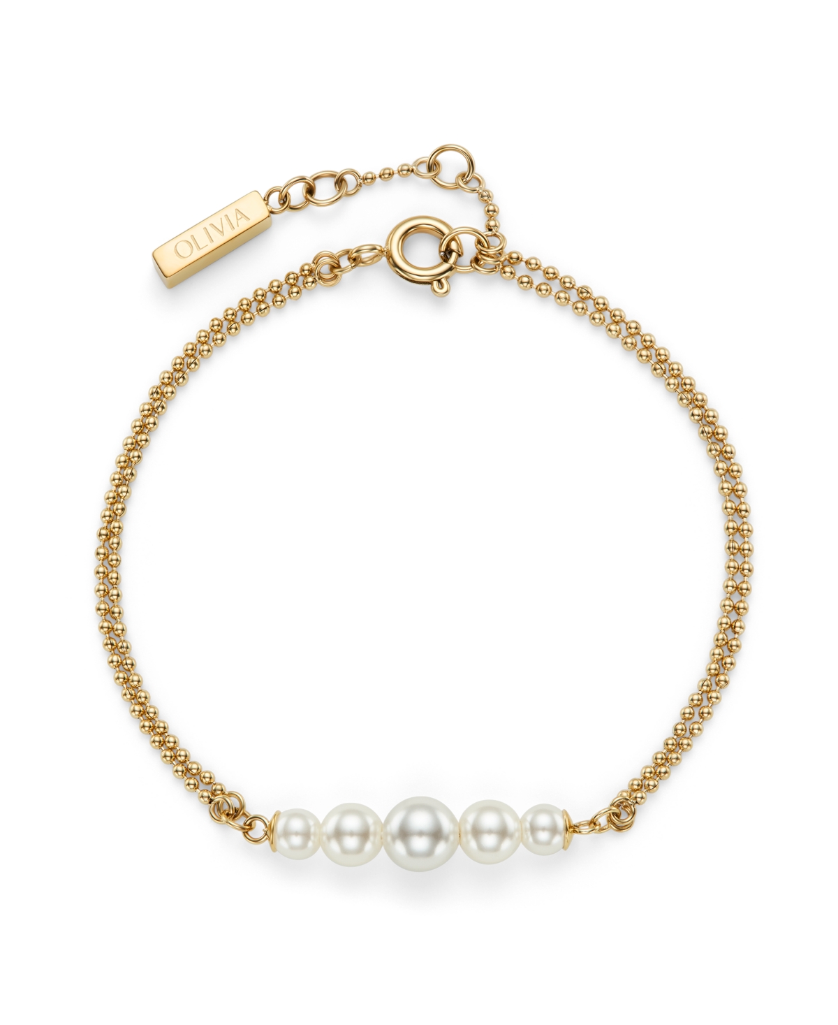 Cultivated Pearls and Beads Gold Tone Bracelet - Gold