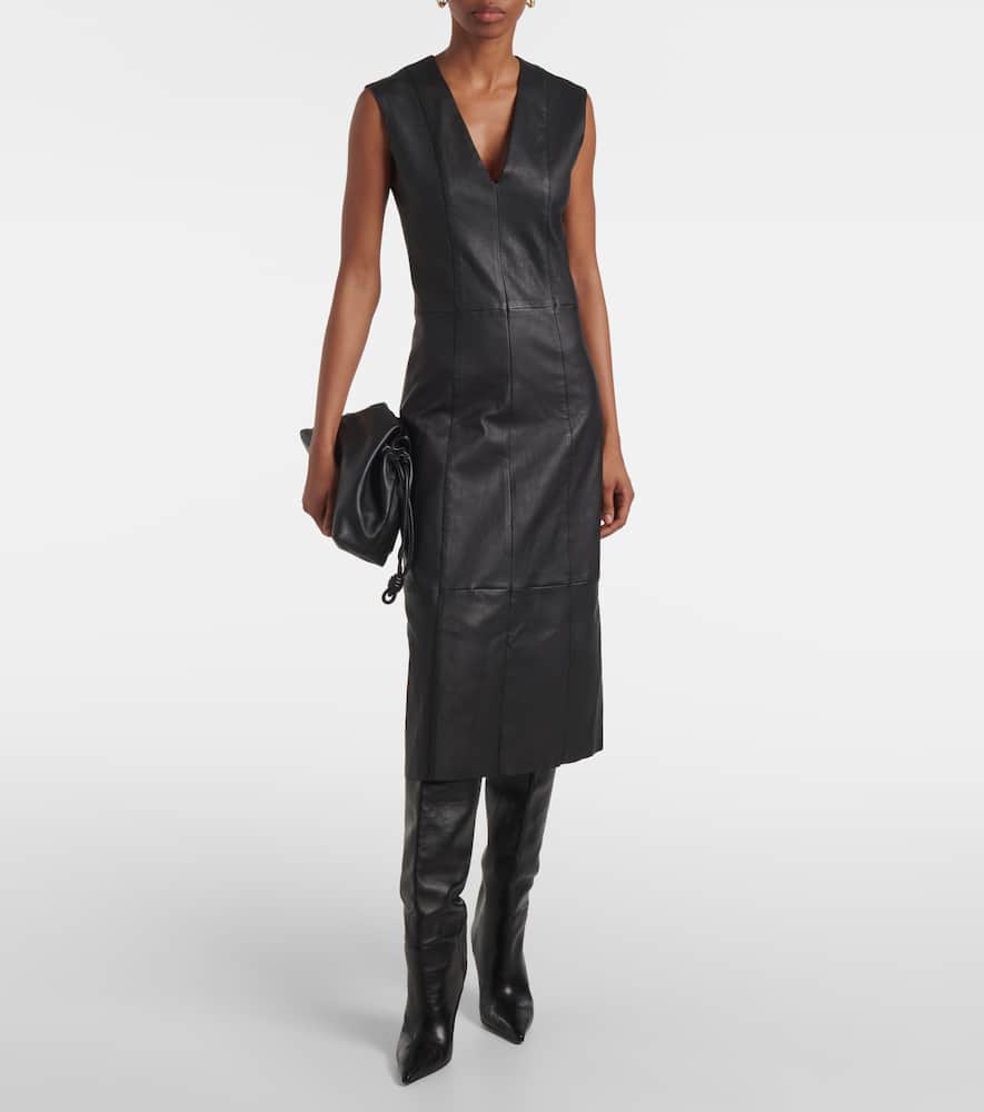 Kosma leather midi dress