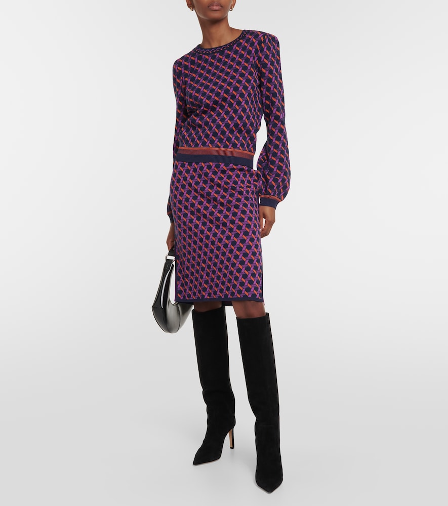 Hazel jacquard midi skirt