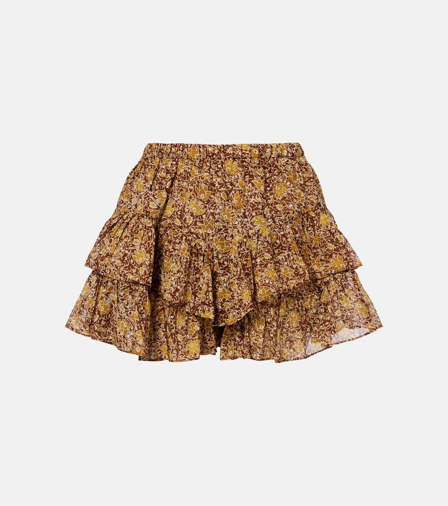 Jocadia floral tiered cotton voile shorts