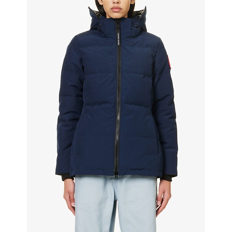Womens Atlantic Navy Chelsea Hooded Shell-down Parka Jacket 