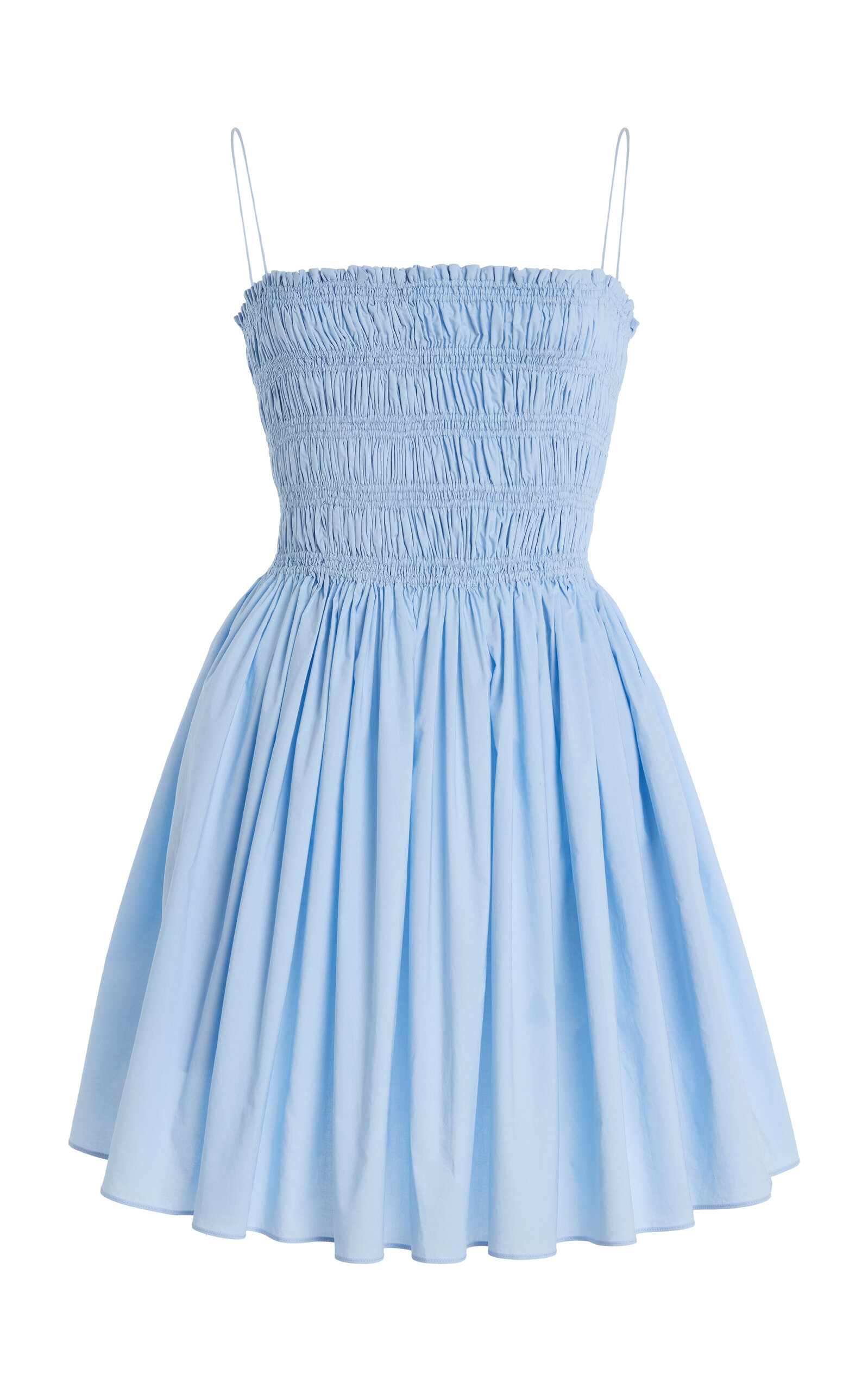 Shirred Organic Cotton Mini Dress
