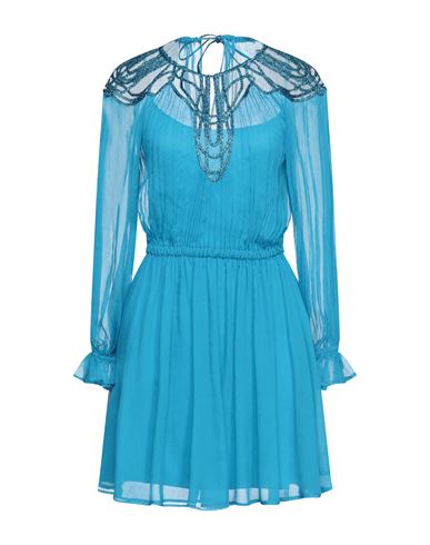 Woman Mini dress Azure Size 4 Silk