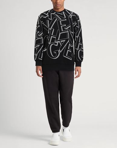 Man Sweatshirt Black Size M Cotton, Elastane