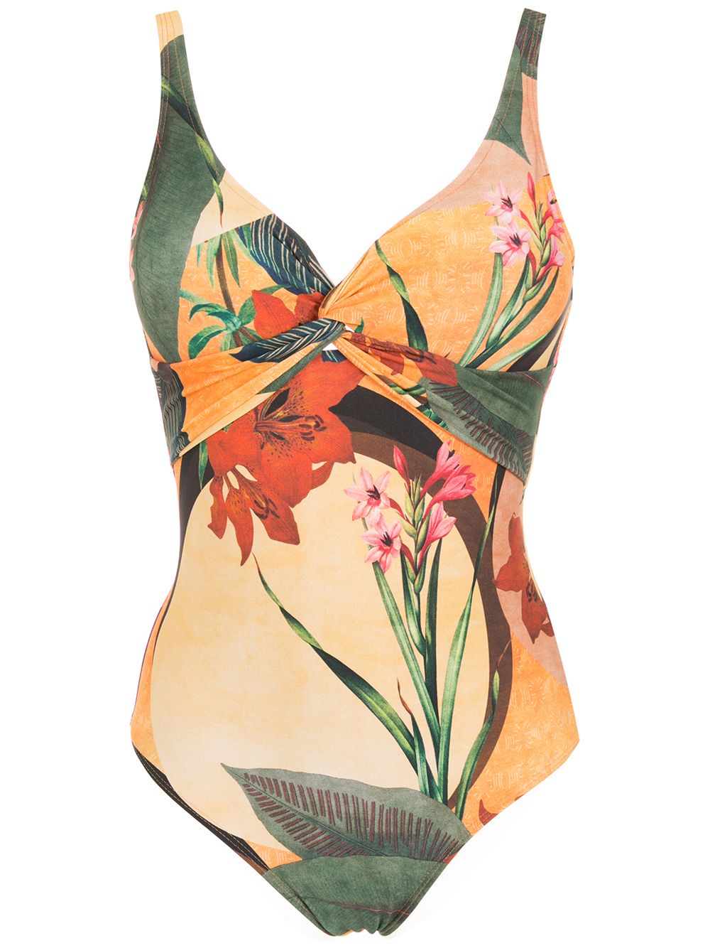 Adriana floral-print swimsuit - Yellow