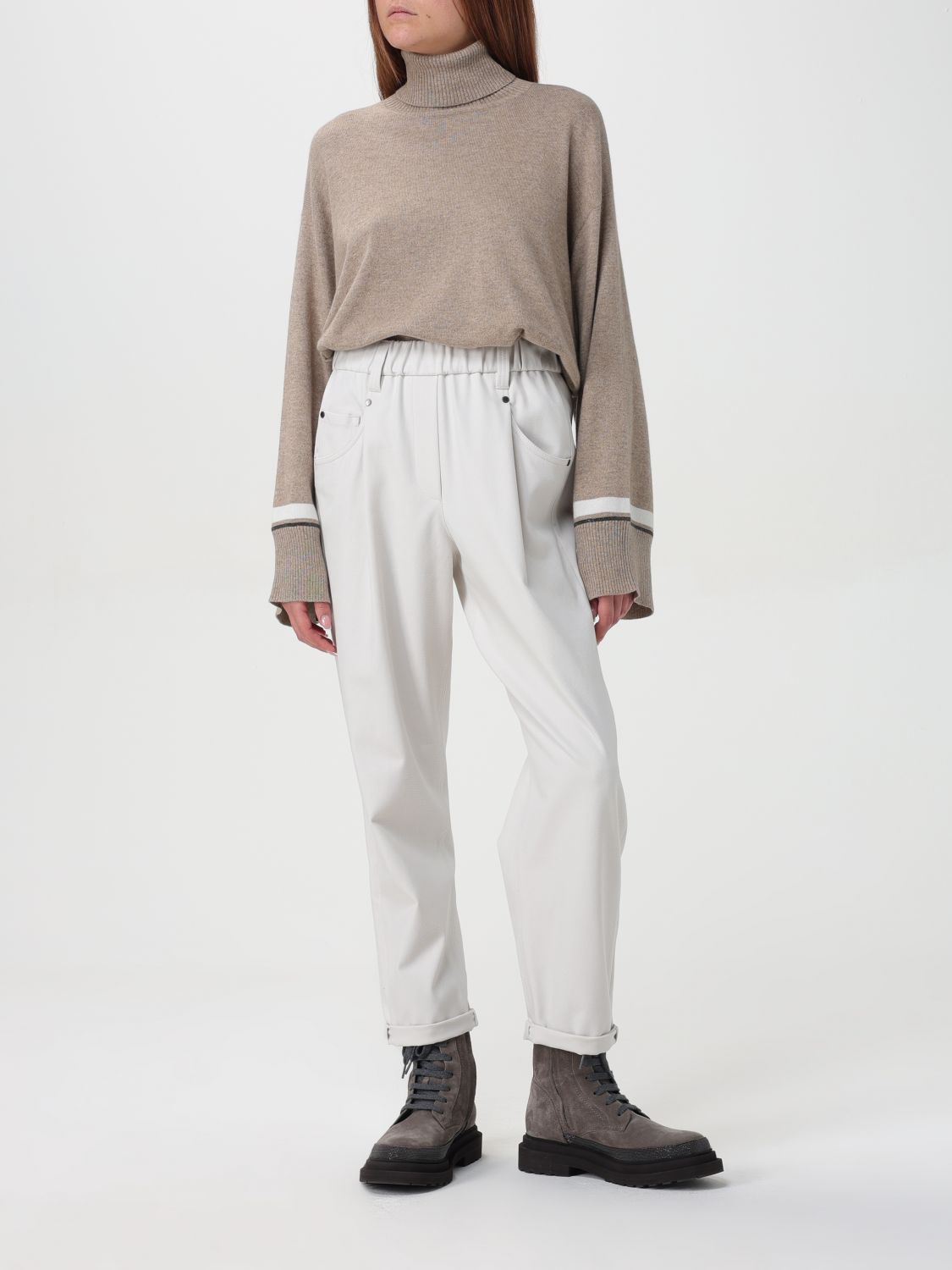 Pants Woman color Yellow Cream