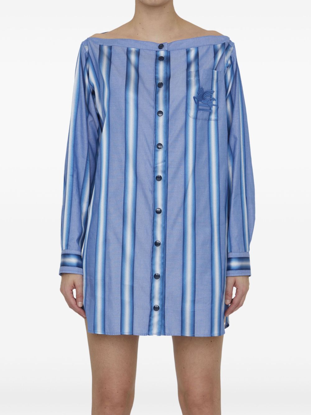 Striped shirt dress - Blue