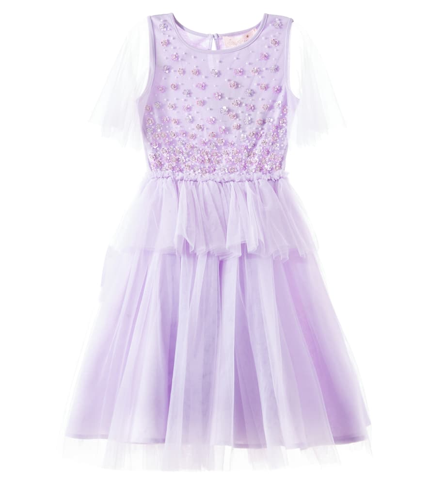 Orchid Radiance embellished tulle dress