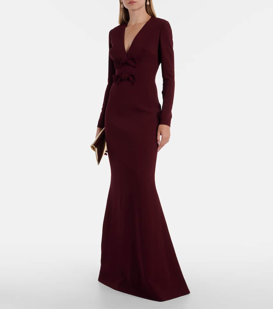 Bow-detail cady gown