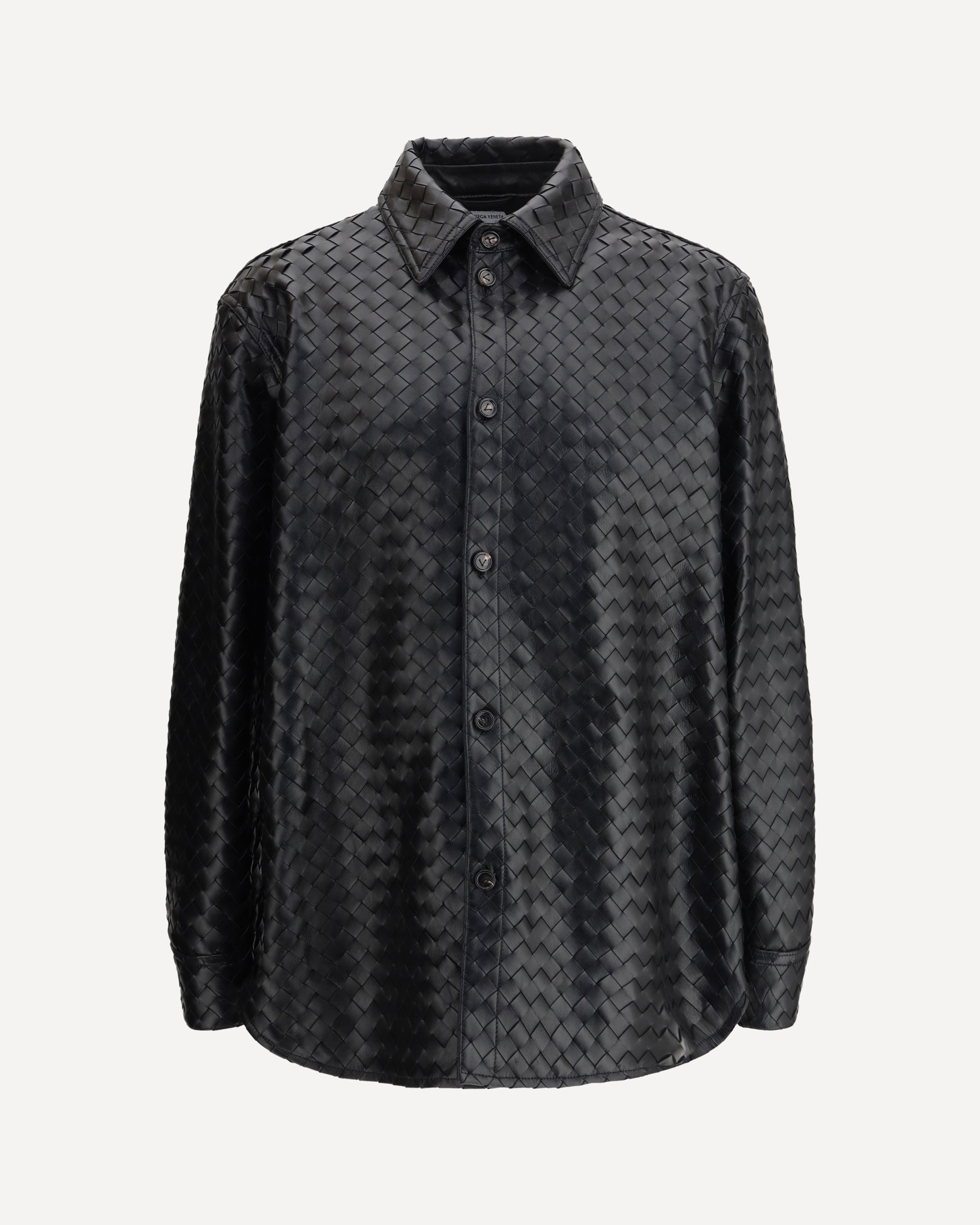 BOTTEGA VENETA Intreccio leather Shirt Male 48