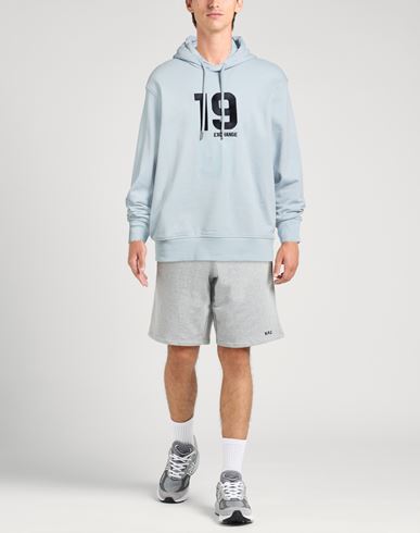 Man Sweatshirt Sky blue Size L Cotton