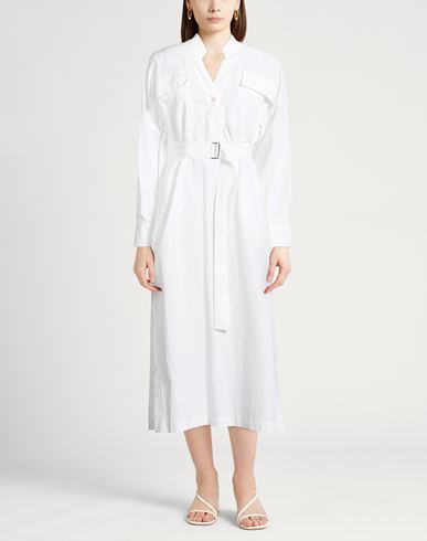 Woman Midi dress White Size 6 Cotton, Polyester