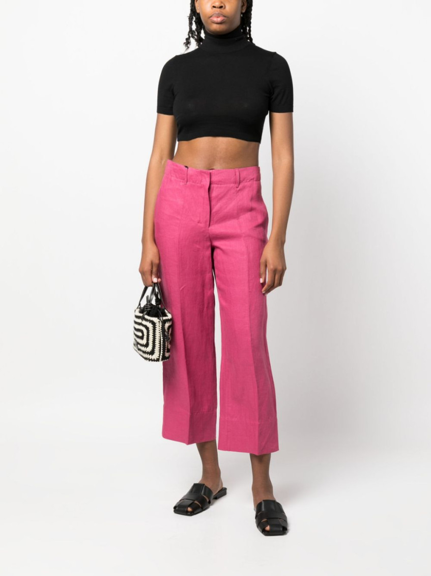 - Wide-leg Linen Trousers