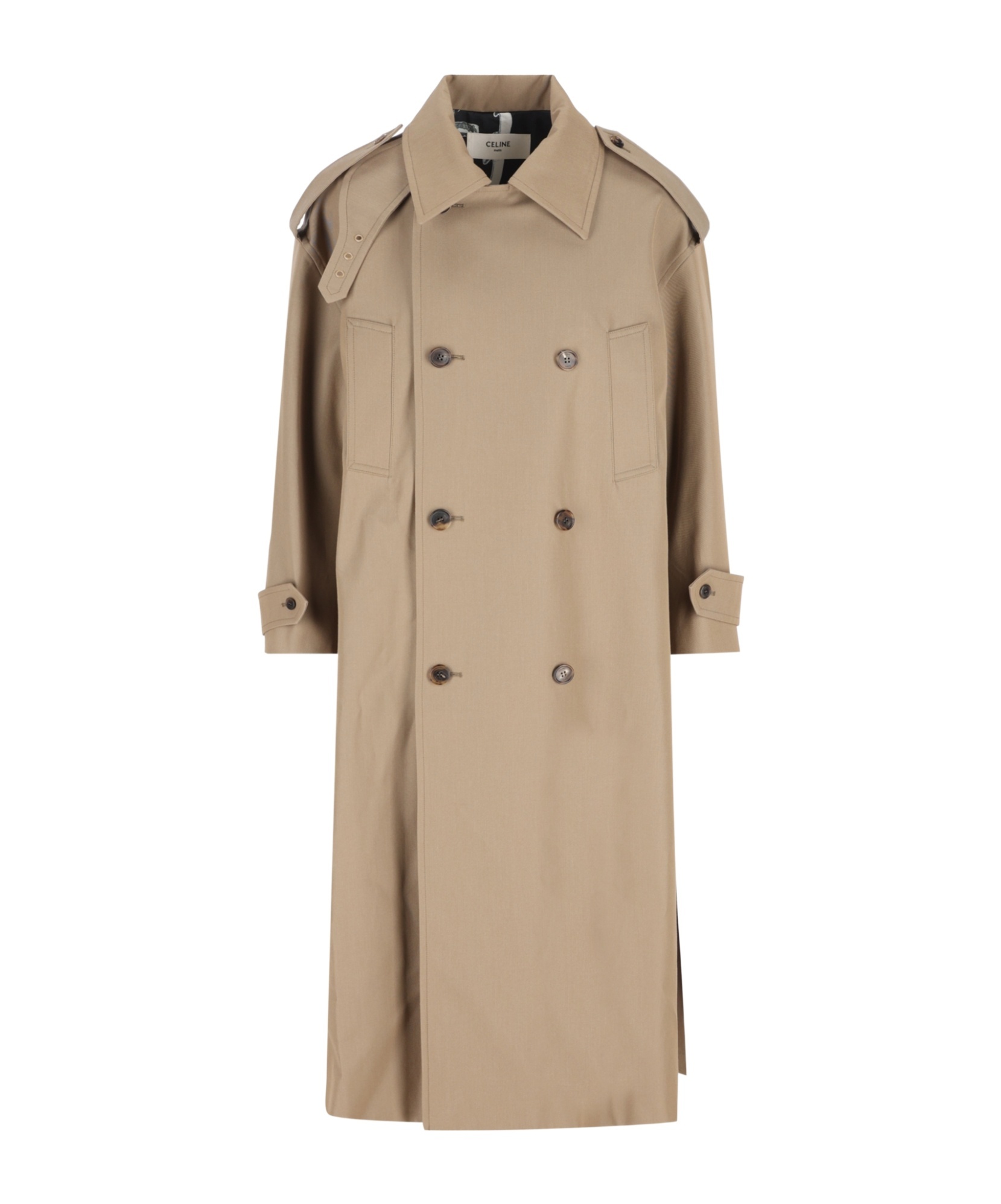 Trench coat IN COTTON AND WOOL GABARDINE