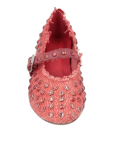 Woman Ballet flats Tomato red Size 6 Textile fibers