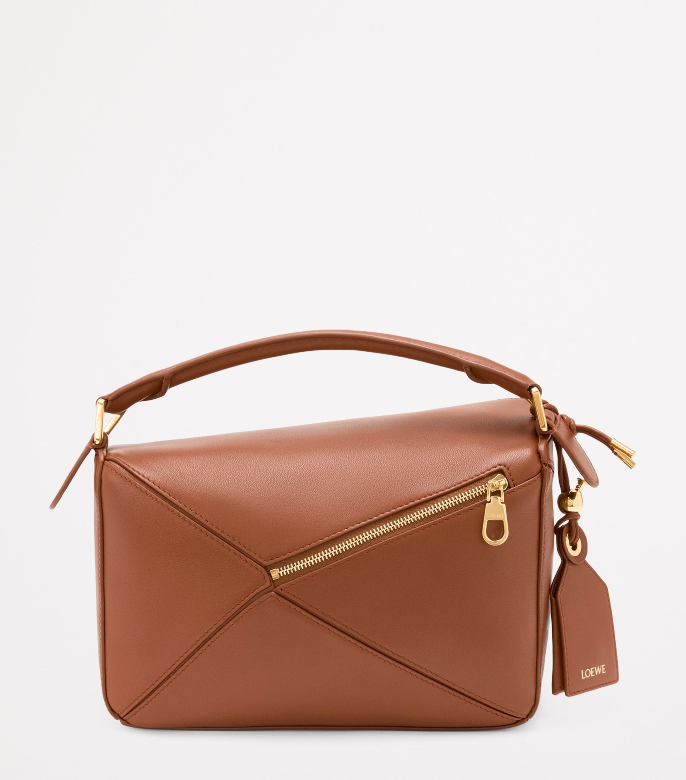 Small Leather Featherlight Puzzle Top-Handle Bag