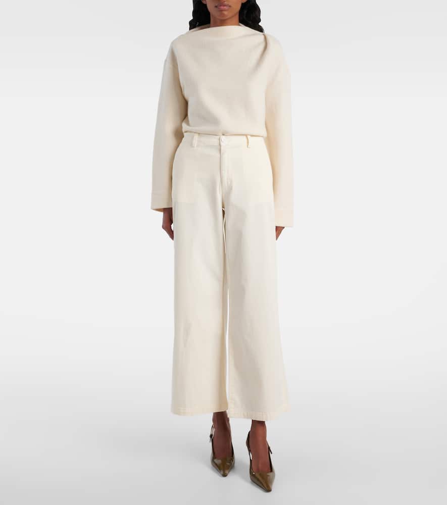 Caden cotton-blend twill wide-leg pants