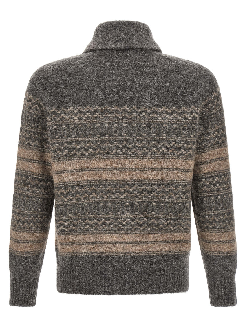 Grey Nordic Jacquard Cardigan