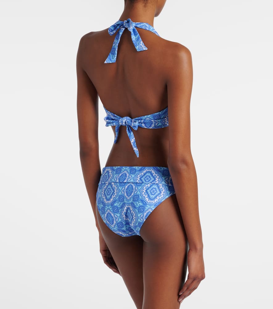 Mykonos printed triangle bikini top