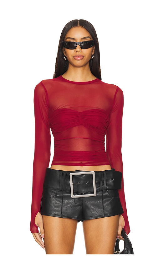 AFRM HAUT À MAILLE ET MANCHES LONGUES SANDRINE en Red.  M. Also en
