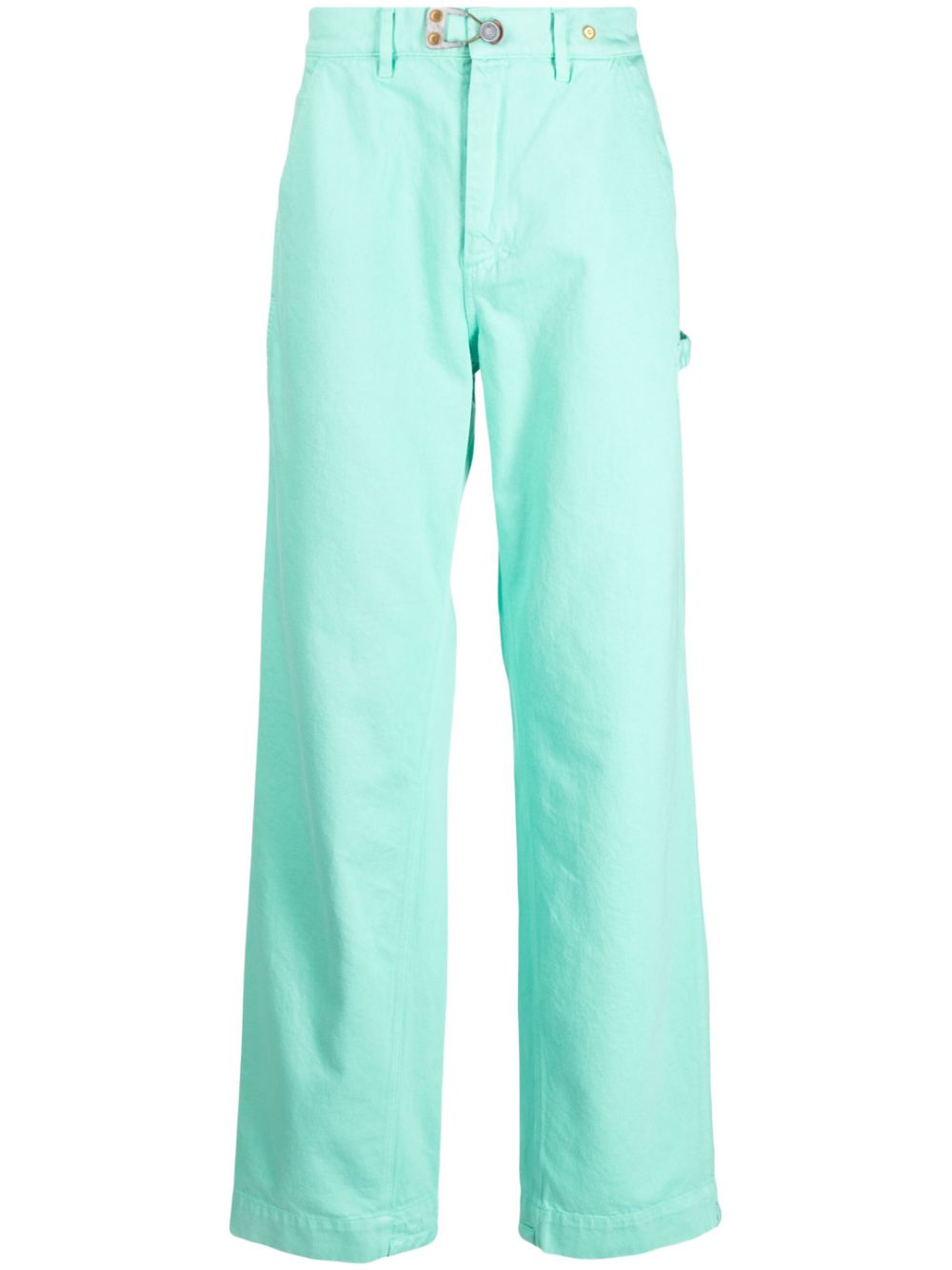Embroidered-logo mid-rise jeans - Green