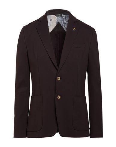 Man Blazer Dark brown Size 40 Viscose, Nylon, Elastane