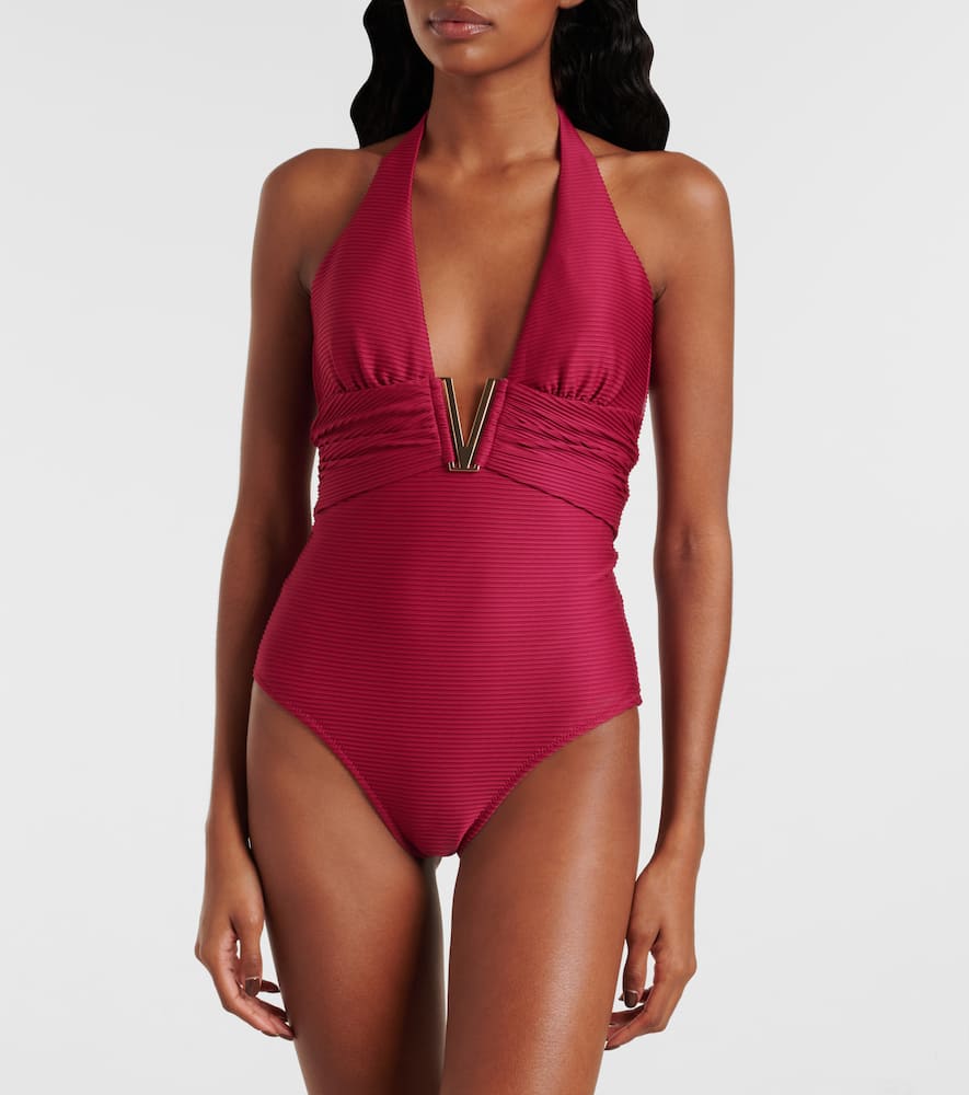 Cassis halterneck ruched swimsuit