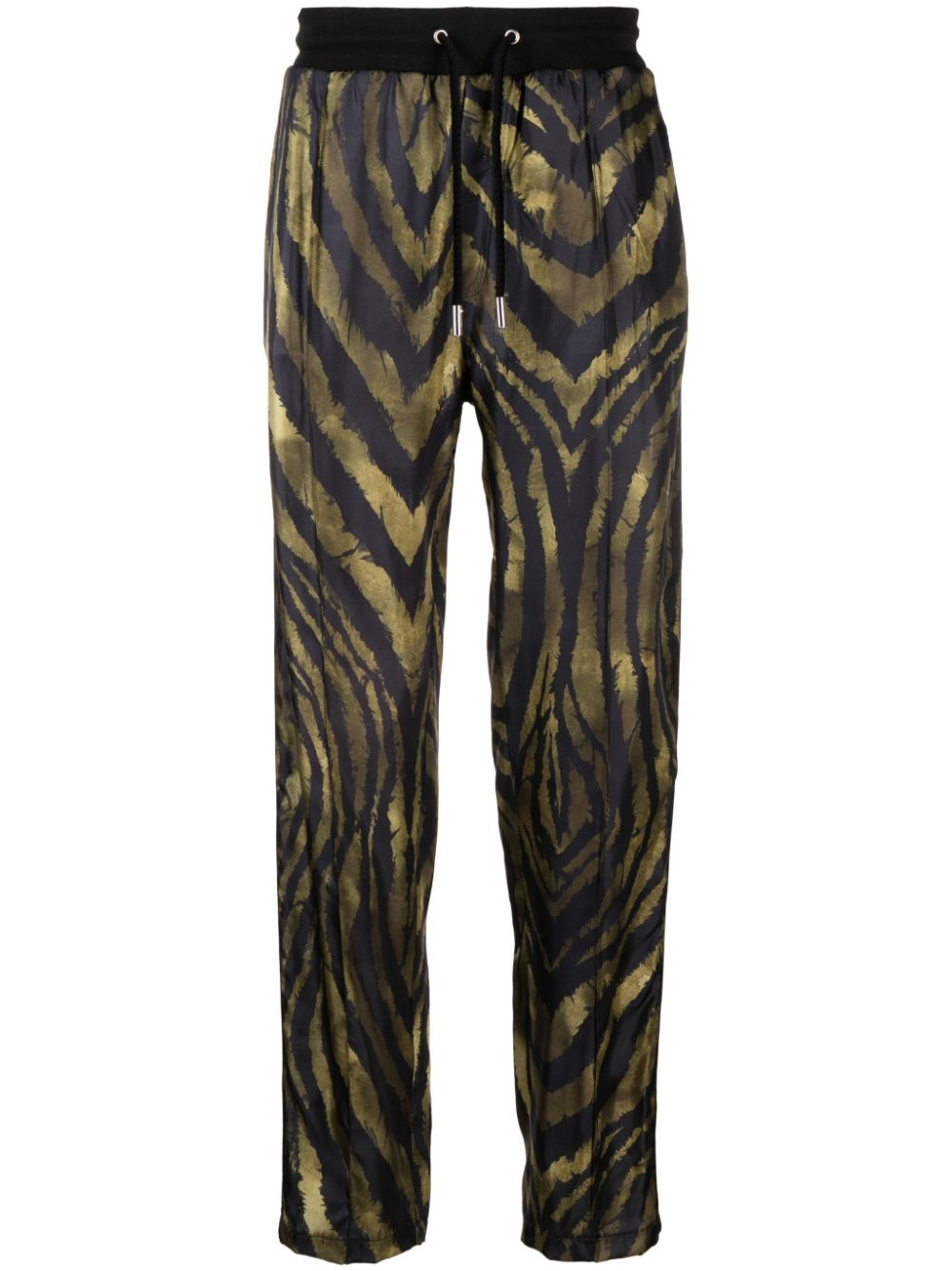 Printed silk track pants - Green