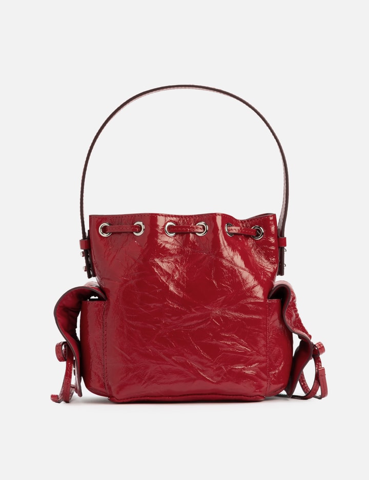 Multipocket Mini Bucket Bag Crinkled Patent