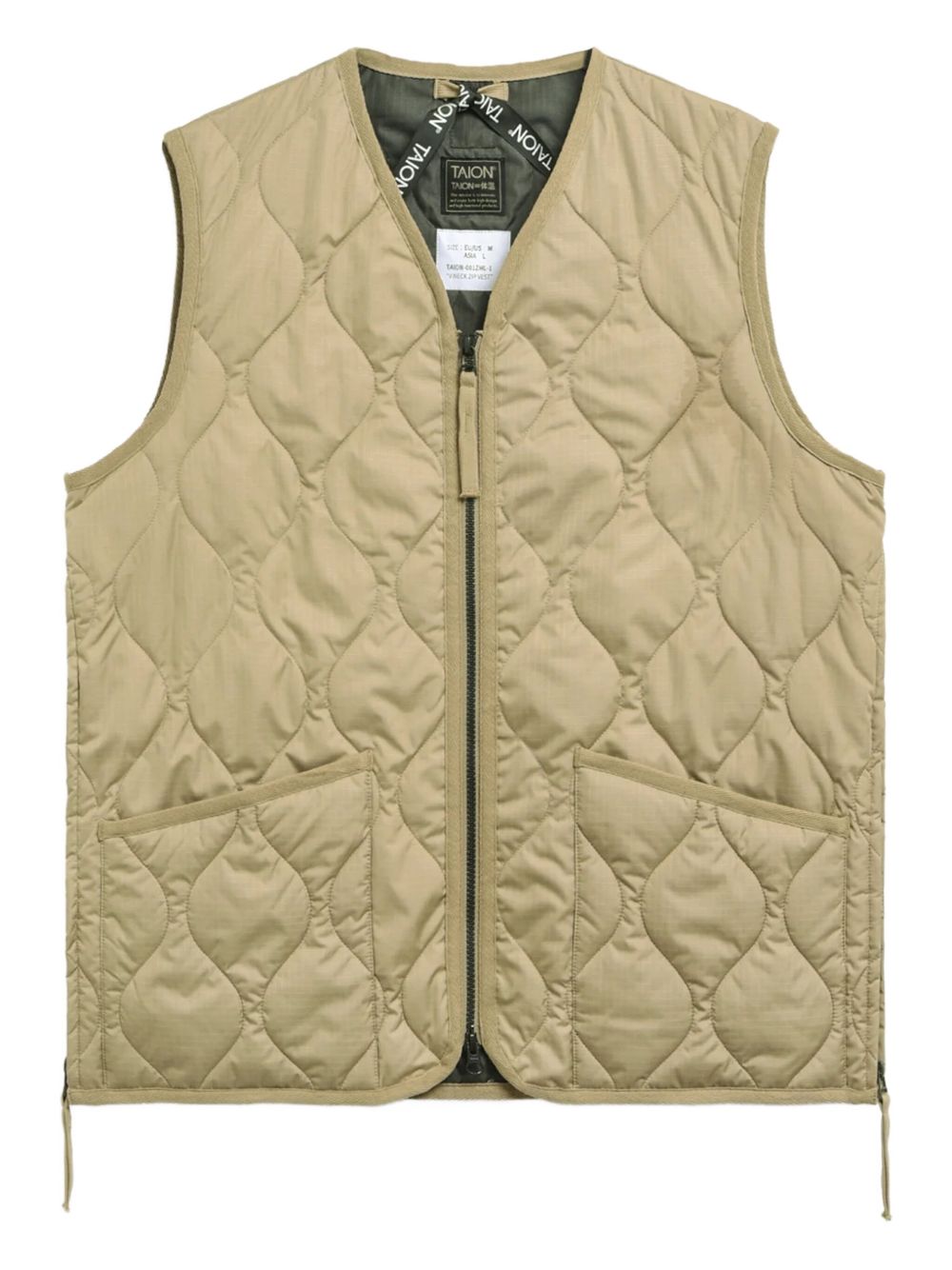 V-neck down gilet - Neutrals