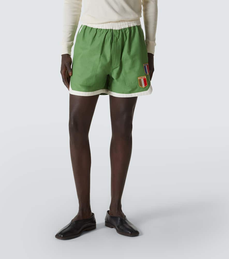 Euro appliqué cotton shorts
