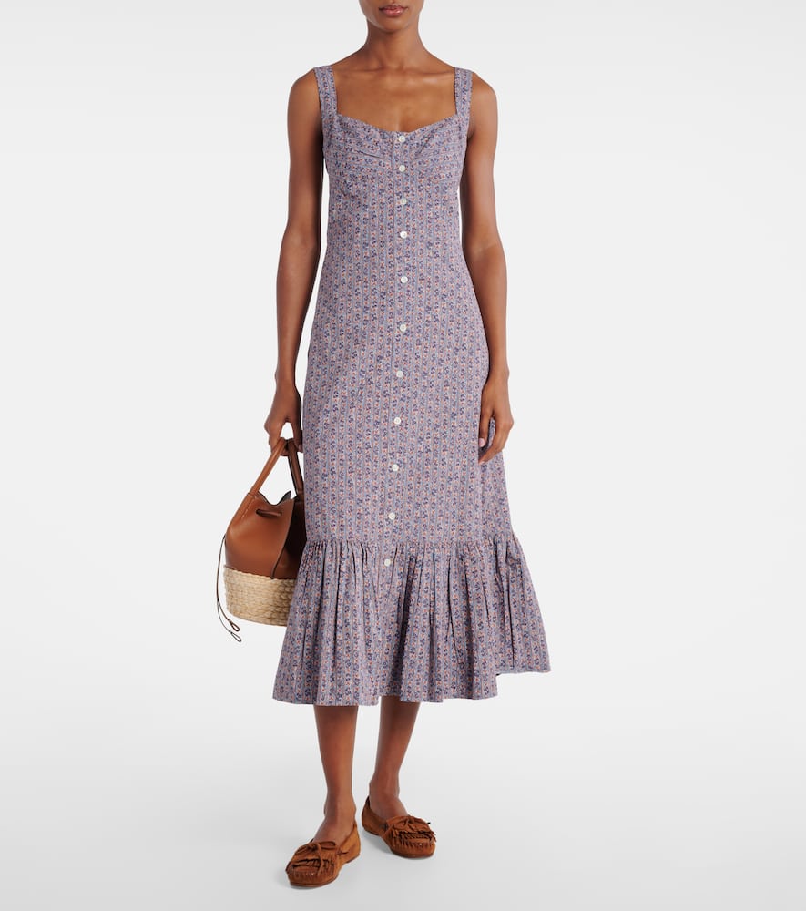 Floral cotton midi dress