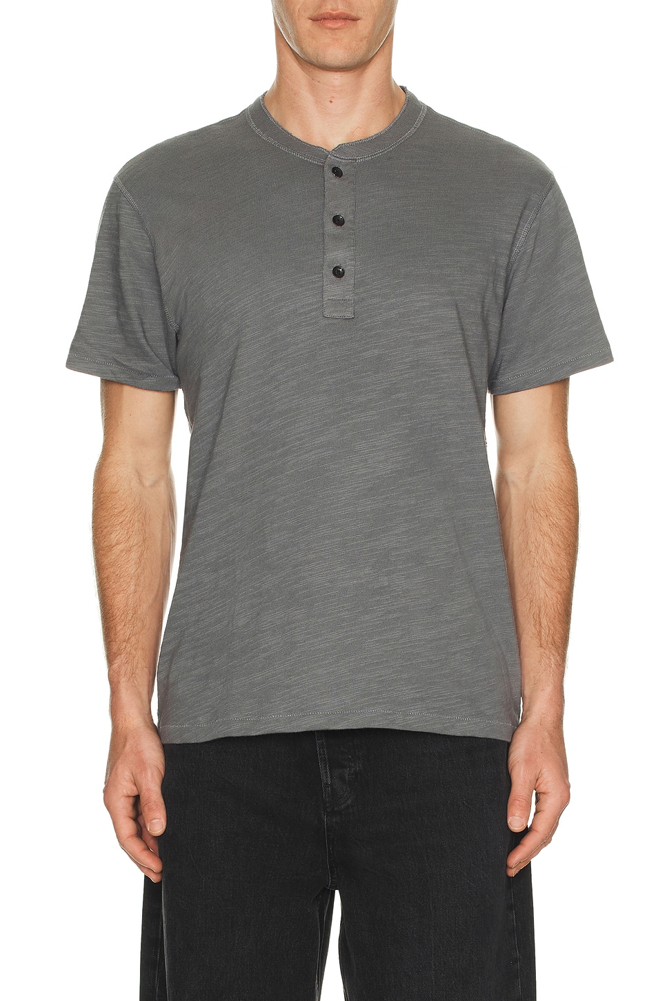 Rag & Bone Classic Flame Henley in Sea Grey - Grey. M also in S, L, XL/1X