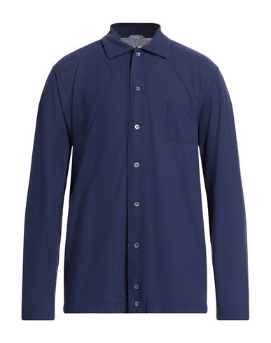 Man Shirt Navy Size 44 Cotton